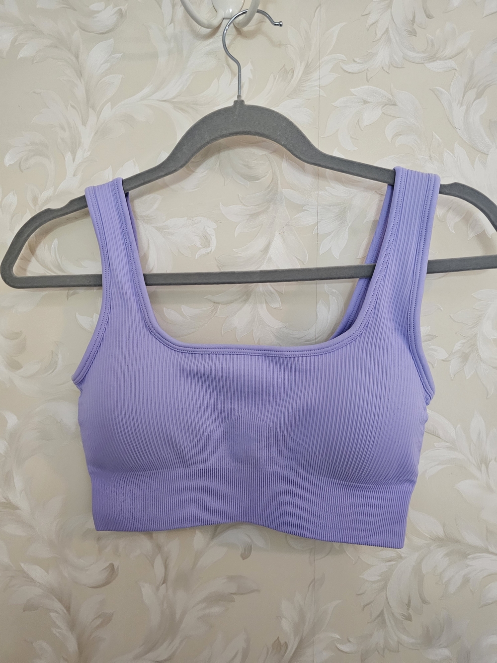 Seamless Ribbed Sports Bralette - Lavender